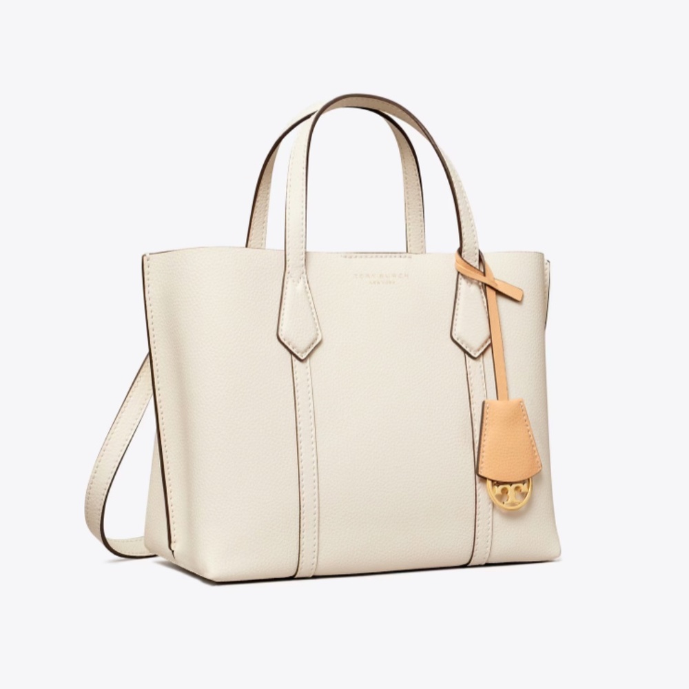 Tory Burch Small Perry Triple-Compartment Tote in New Ivory
